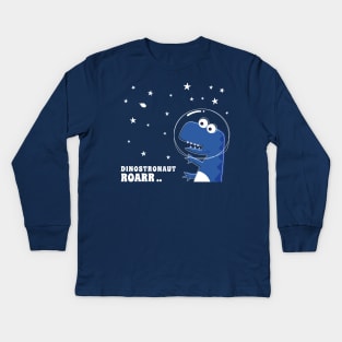 Cute Astronaut dinosaur. Kids Long Sleeve T-Shirt